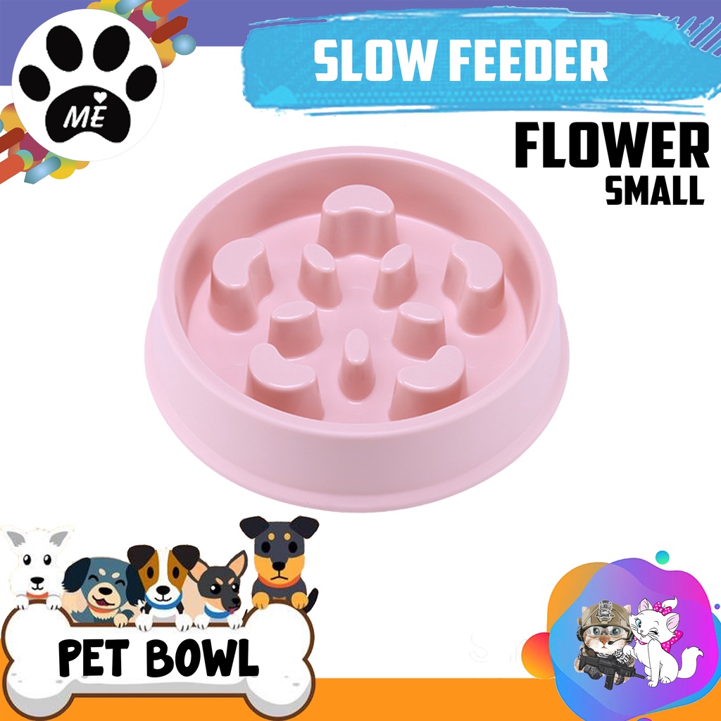 Pet Bowl Anti Slip &quot;SLOW FEEDER FLOWER&quot; Tempat Makan Anjing
