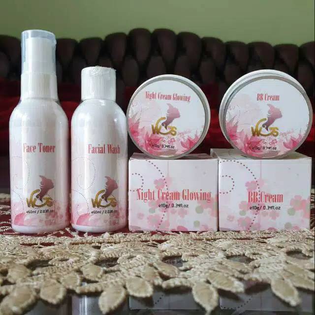 WHITENING GLOSSY SKINCARE WGS BPOM ISI 4