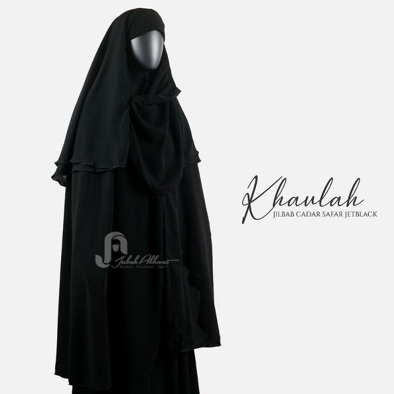 Jilbab cadar safar bahan jetblack