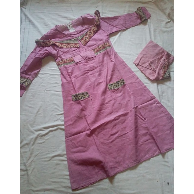 GAMIS ANAK PEREMPUAN MOTIF GARIS USIA 6-7THN