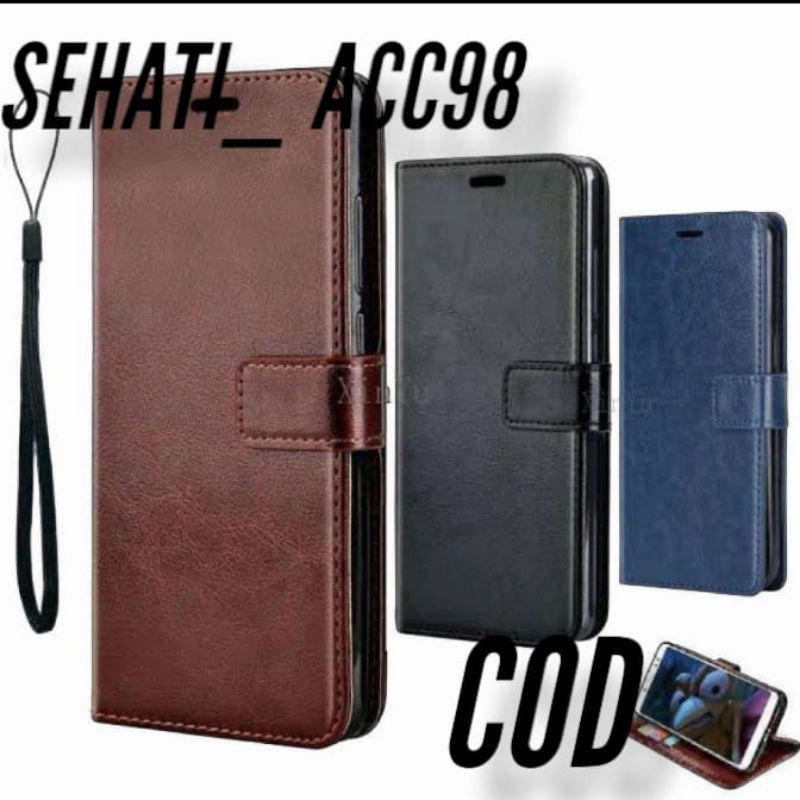 OPPO A16 CASING DOMPET HP MAGNET BAHAN KULIT PREMIUM LEATHER CASE