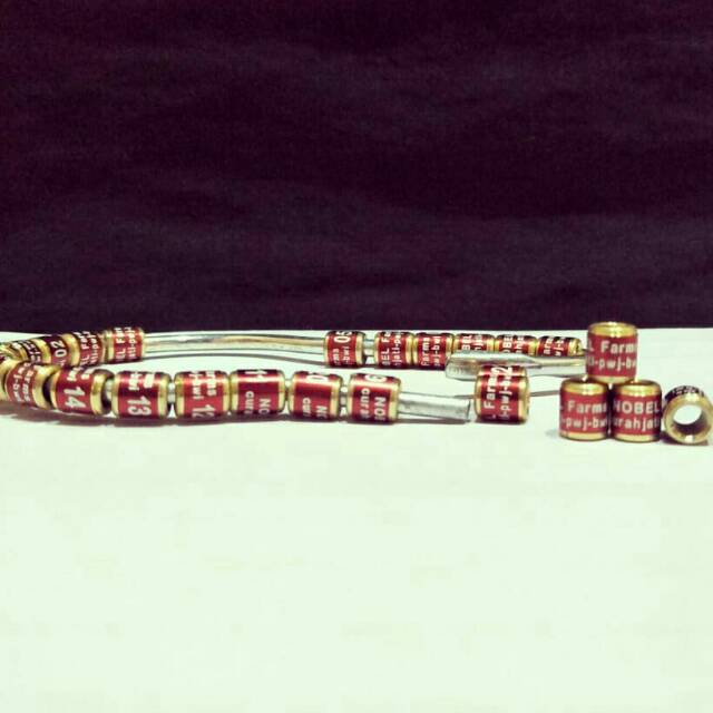 MuUrah Ring burung kenari/canary model laser MK.bisa pesan nama no urut no hp. Harga untuk 1set