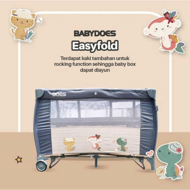 Babydoes Baby Box Ranjang Bayi Easyfold 18081 - tempat tidur bayi