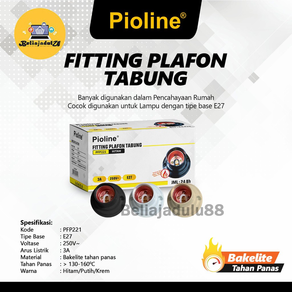 Beliajadulu88 Fitting lampu plafon bulat PIOLINE