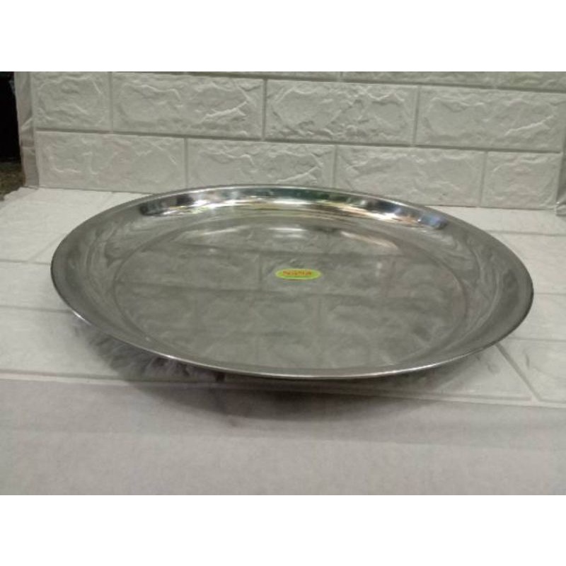 NAMPAN BULAT STAINLESS STELL 40CM 30CM / nampan bulat 40cm stainless stell / piring bulat stainless 40 cm 30 cm