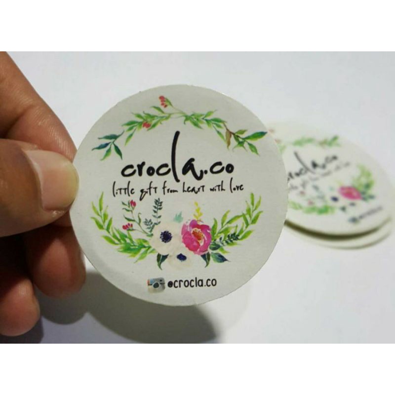 

Cetak stiker logo olshop murah 100pcs