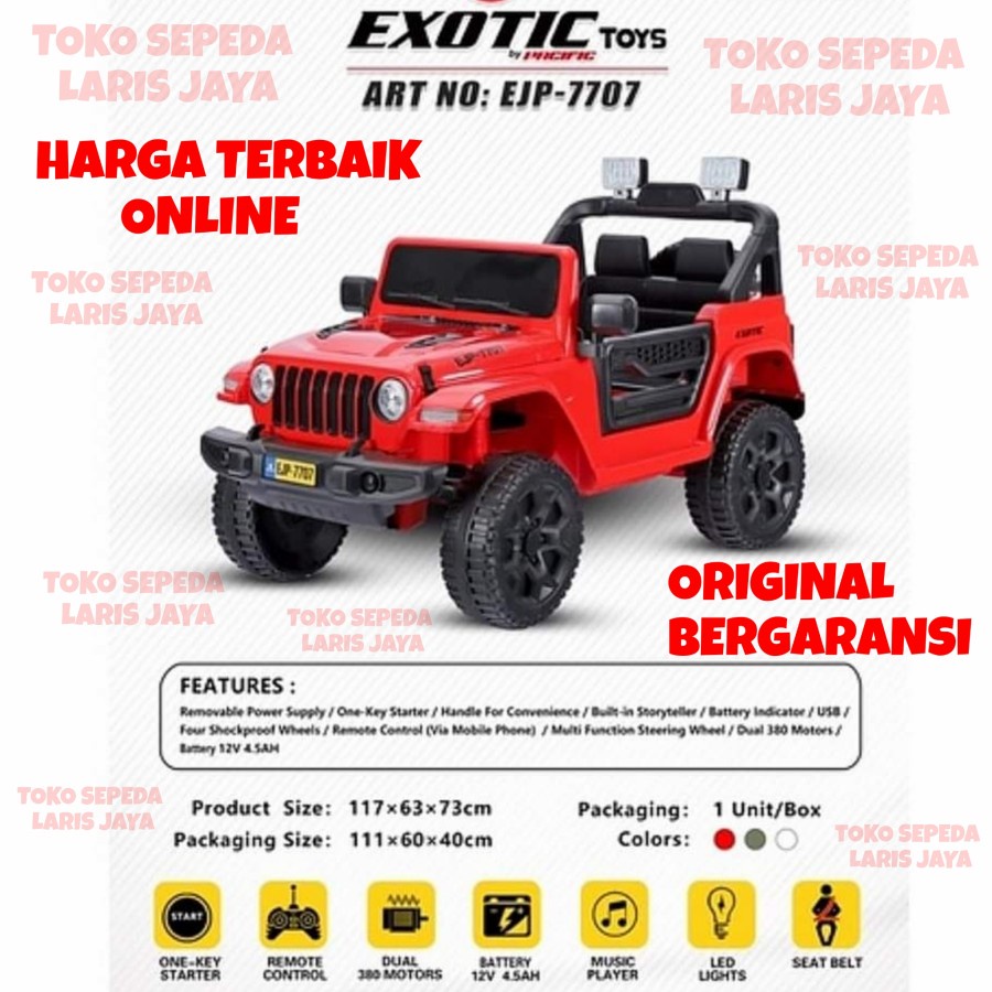 MOBIL AKI JEEP EXOTIC 7707 , MOBILAN JEEP ANAK EXOTIC 7707 AKI 12 VOLT mobil jeep aki exotic ejp 7704 new-4