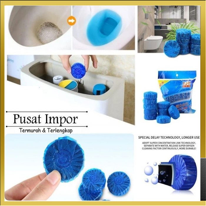 Tablet biru pembersih toilet penyegar kloset blue cleaner anti bau jamur sibiru si closet bagus anti jamur 50g