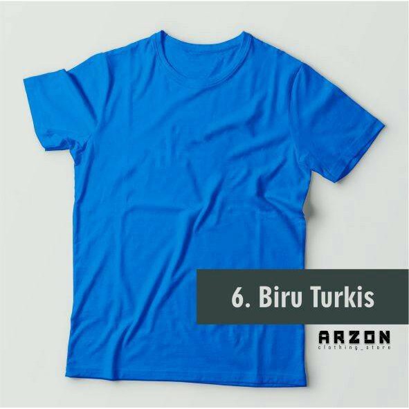 Kaos Polos Biru Turkis Arzon