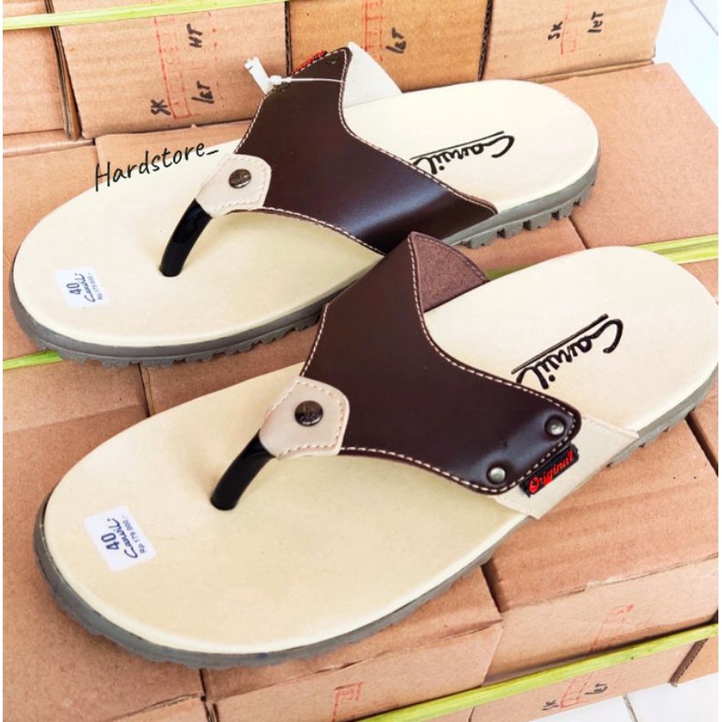 Sandal Kulit japit Casual (CCC) Sendal Santai Pria Kualitas terbaik  39-43