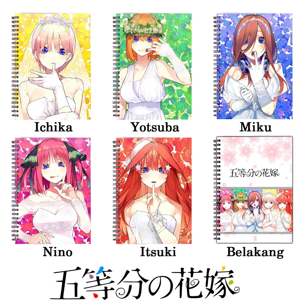 

note book / buku catatan / anime go toubun hanayome uk a6 full colour murah meriah limited