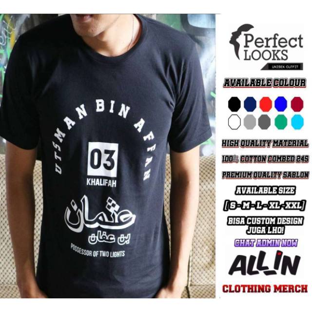 KAOS DAKWAH UTSMAN BIN AFFAN 03 KHALIFAH BAJU DAKWAH PARA KHALIFAH KEREN