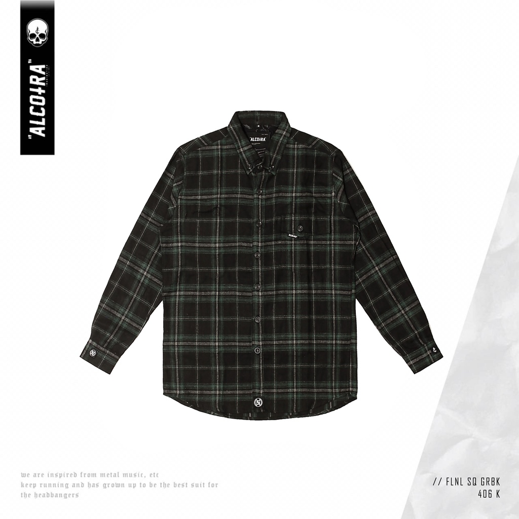 FLANEL SQ GRBK // FLANEL SQUARE GREEN BLACK KANTONG SATU