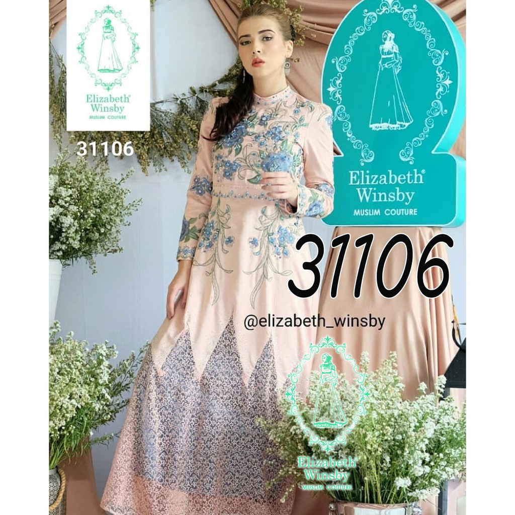 [GAMIS] ELIZABETH WINSBY FASHION MUSLIM GAMIS PESTA SYARI HIJAB SATIN