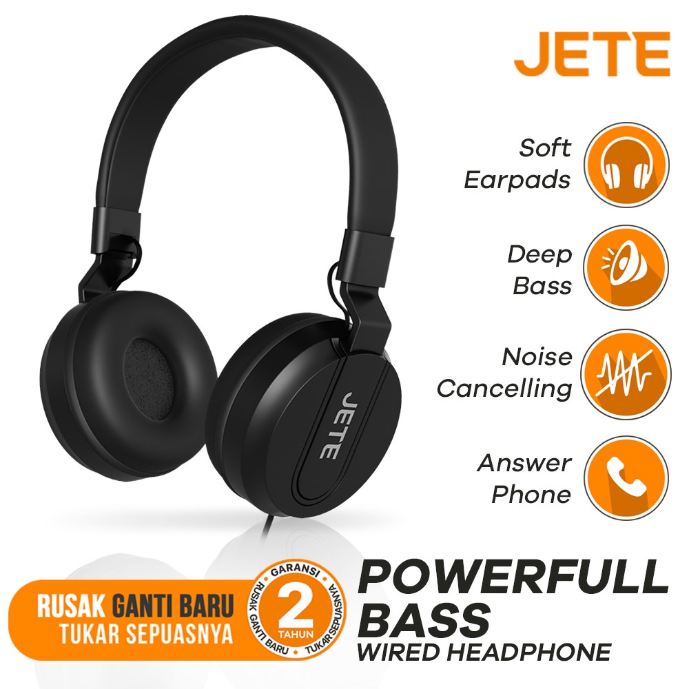 Headphone Jete Powerfull bass Headphone Bando original garansi 1 tahun