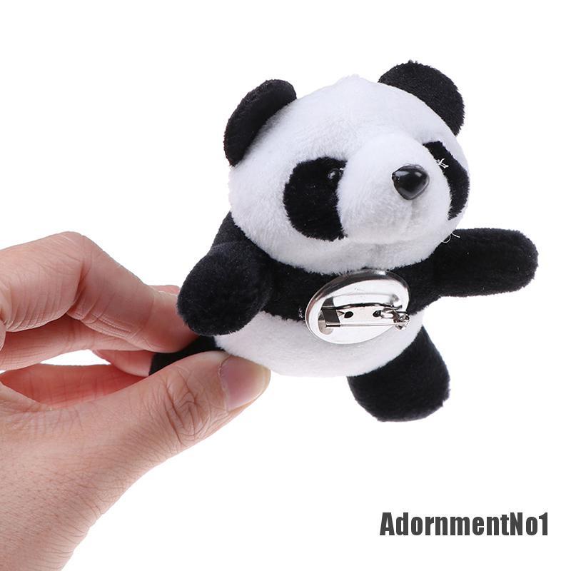 (Adornmentno1) Bros Pin Bentuk Panda Bahan Plush Untuk Wanita