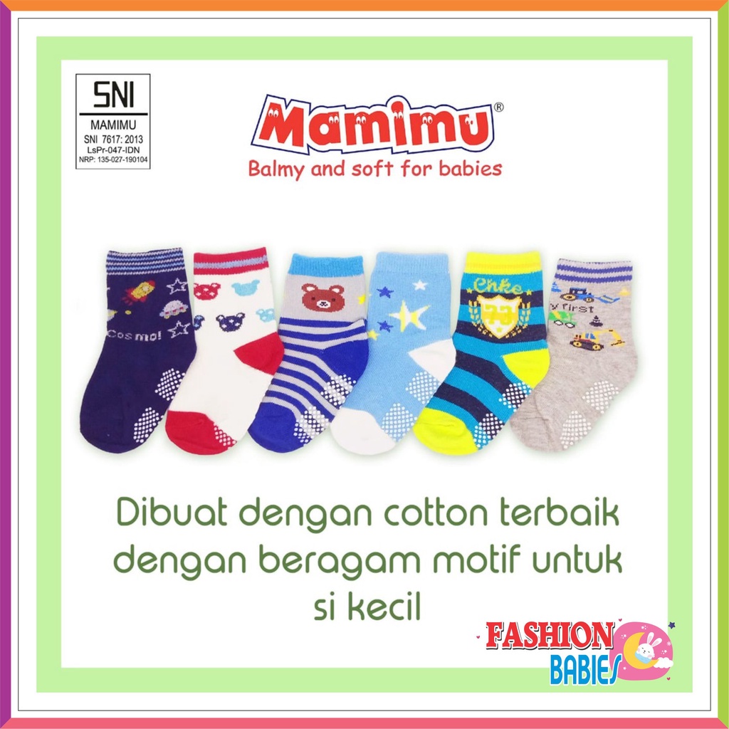 ❤ FashionBabies ❤ MAMIMU KAOSKAKI KATUN ANTISELIP 6-12 BLN / KAOS KAKI ANAK PREMIUM TEBAL