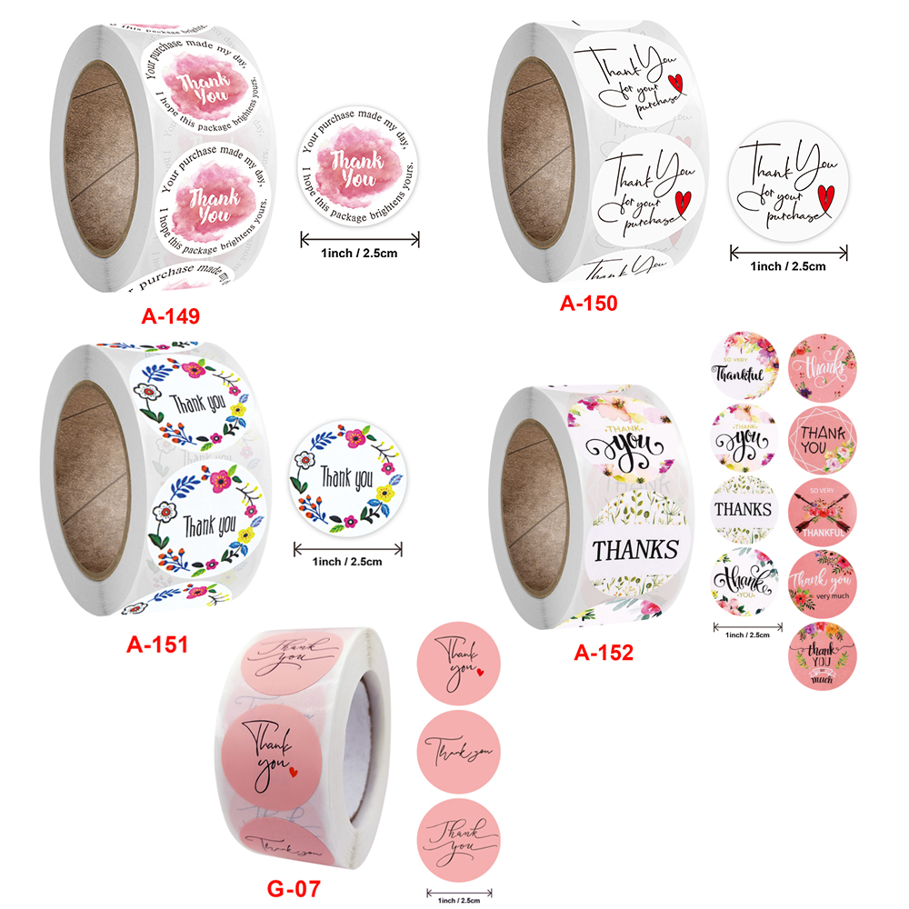 Wonderful 500pcs / Roll Stiker Label Bentuk Bulat Untuk Dekorasi Pesta Ulang Tahun / Scrapbook / Hadiah