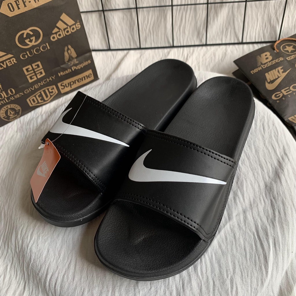 SANDAL COWOK KOREAN SLOP PILON IMPORT SANGAT RINGAN DIPAKAI DAN ANTI AIR FREE PAPERBAG LOGO NK BLACK Canggu Sandal SANDAL WANITA SLOP TERBARU ANTI SELIP SENDAL FLIP FLOP CEWEK EMPUK RINGAN TAHAN AIR SANDAL WANITA KEKINIAN Sandal Outdoor TEBAL BERKUALITAS