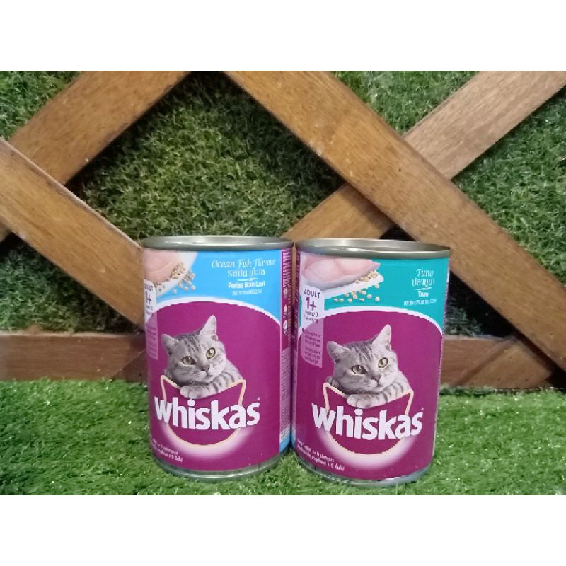 Whiskas kaleng 400gr/wet food makanan basah kucing -tuna , ocean fish