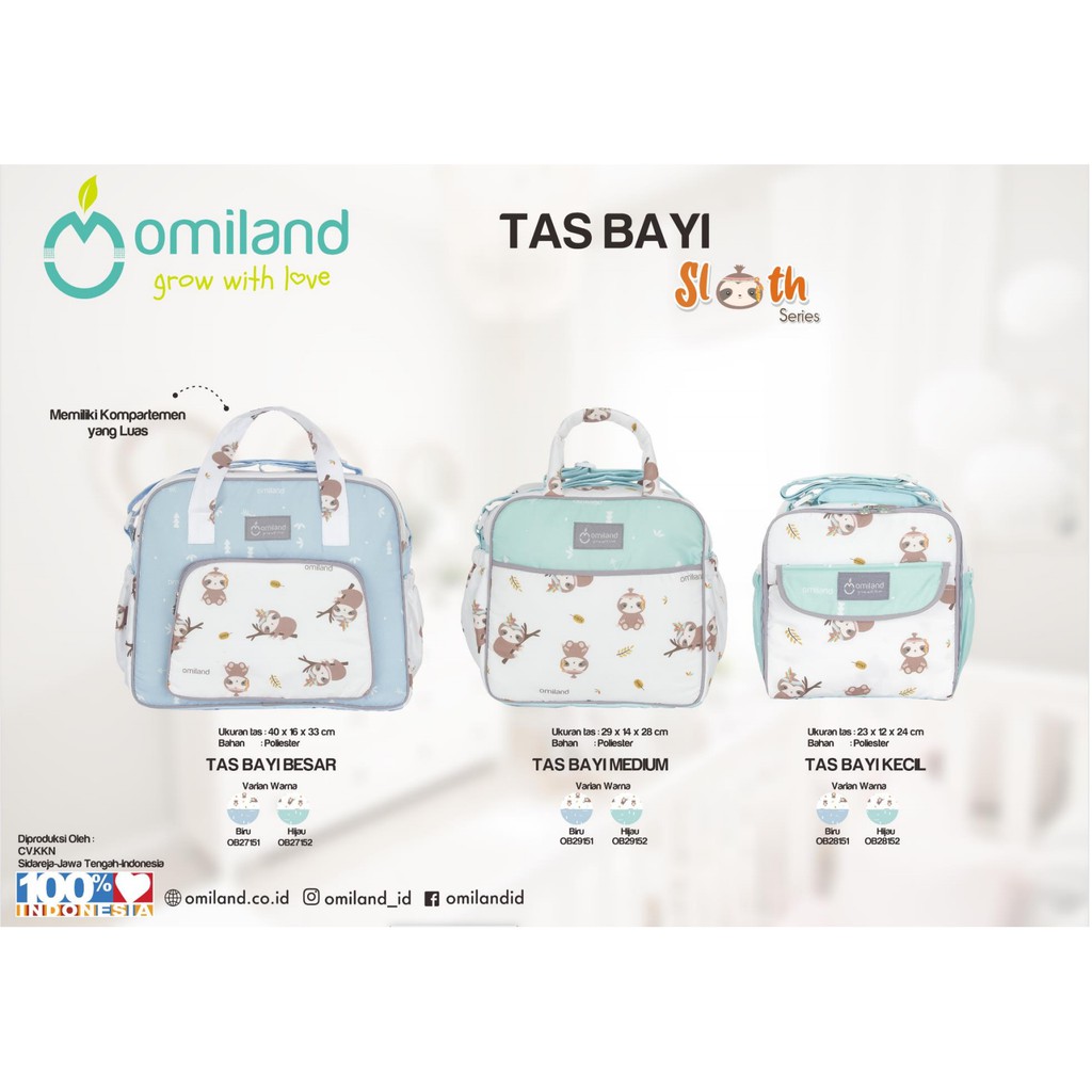 Omiland OB2715 Tas Bayi Besar SLOTH Series