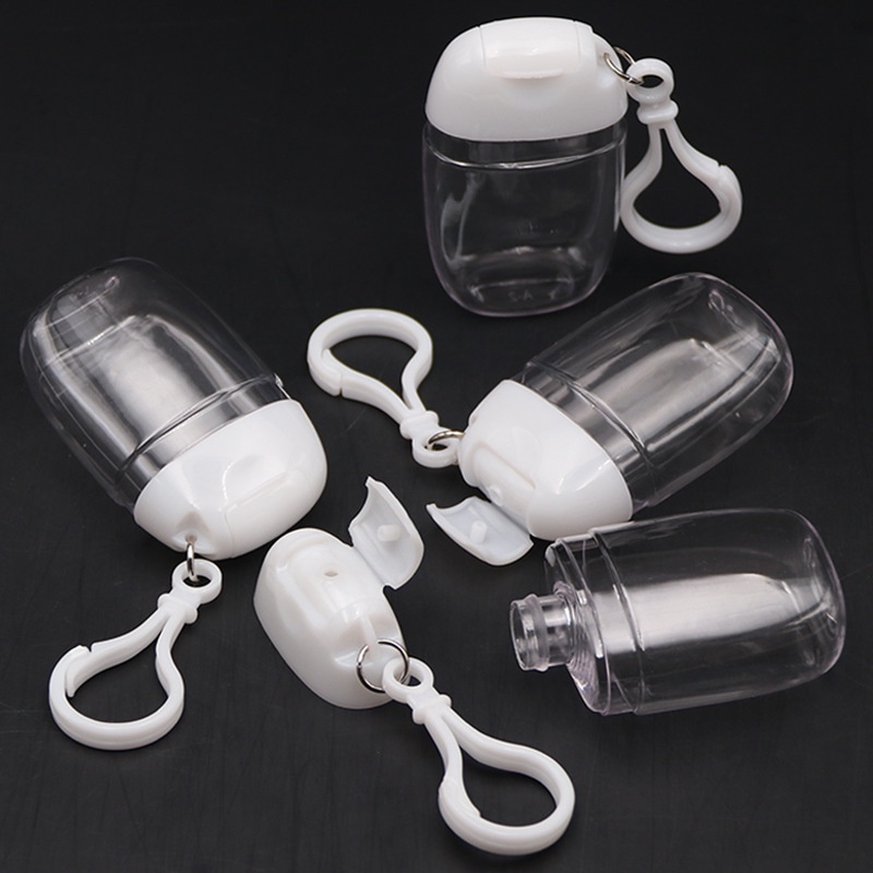 1Piece 30ml Portable Refillable Leakproof Bottles With Hook Keychain Travel Accessories for Toner,  Lotion, Hand Sanitizer and Other Liquids