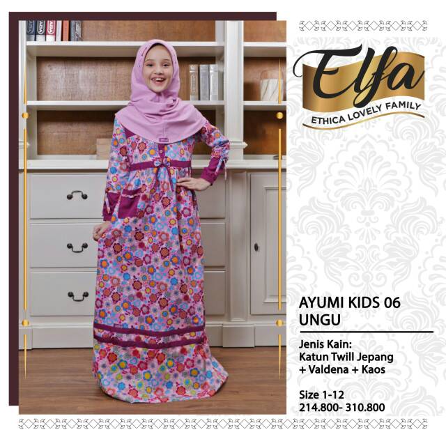 Ethica Elfa 79 - Baju Muslim Family Sarimbit Keluarga Original Termurah - Gamis Dress Muslim