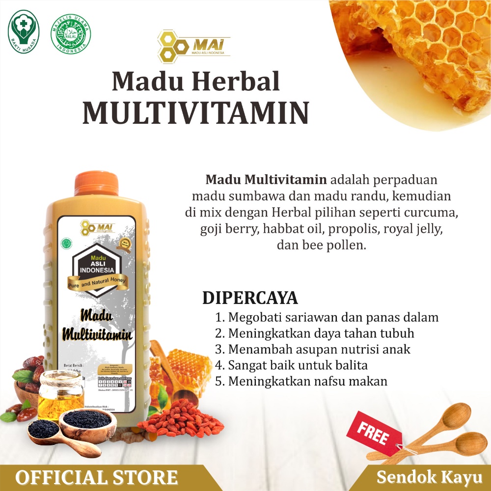 

Madu Anak Multivitamin 1 Kg /Madu Herbal-Garansi Murni & Asli / Madu Asli Indonesia