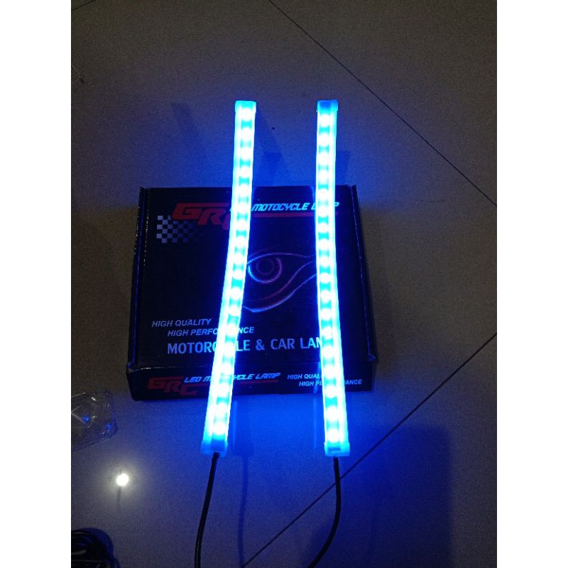 lampu alis fleksibel remot 30 cm 7 warna bisa diam running kedip