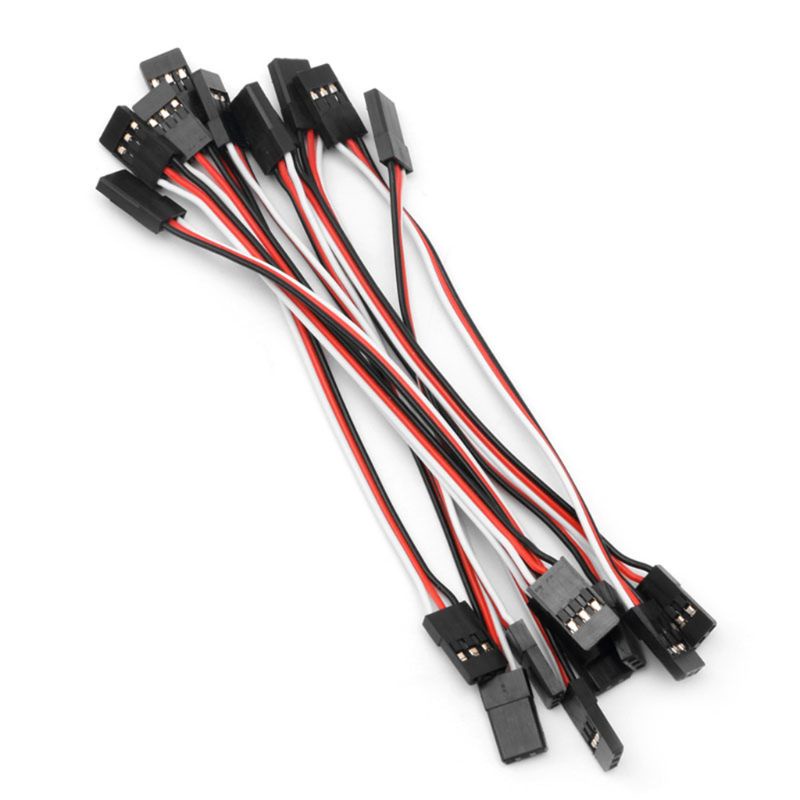 Mary 10pcs 10cm Quadcopter Extension Servo Lead Futaba JR Male To Male Kabel Kawat RC