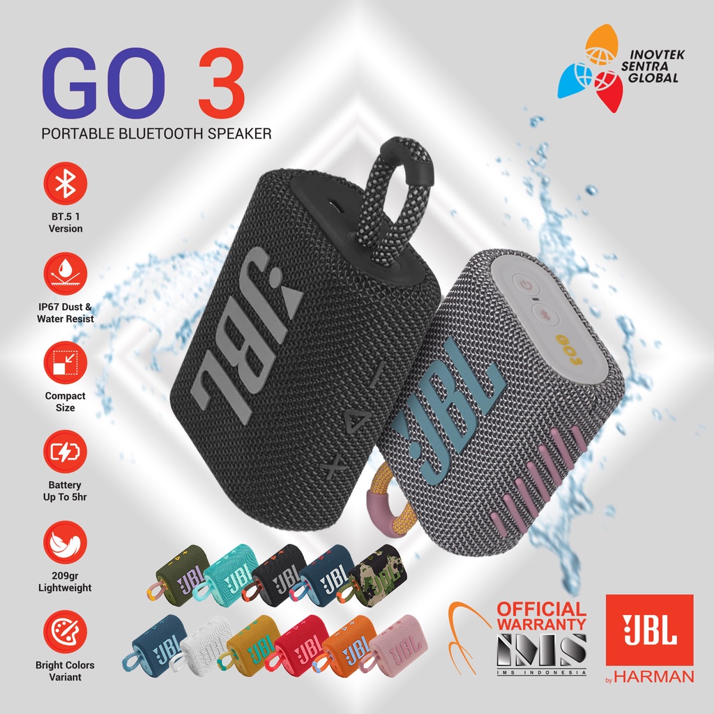 JBL JBL GO 3 / GO3 Wireless Bluetooth Speaker Portable - Garansi Resmi