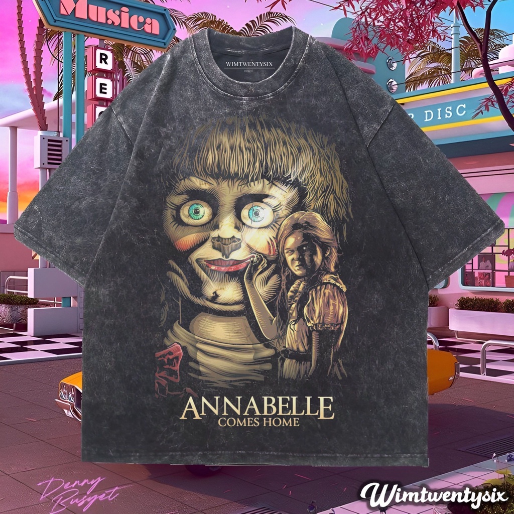 t-shirt oversized | kaos oversize | kaos washing | kaos annabelle vintage tee | horror series