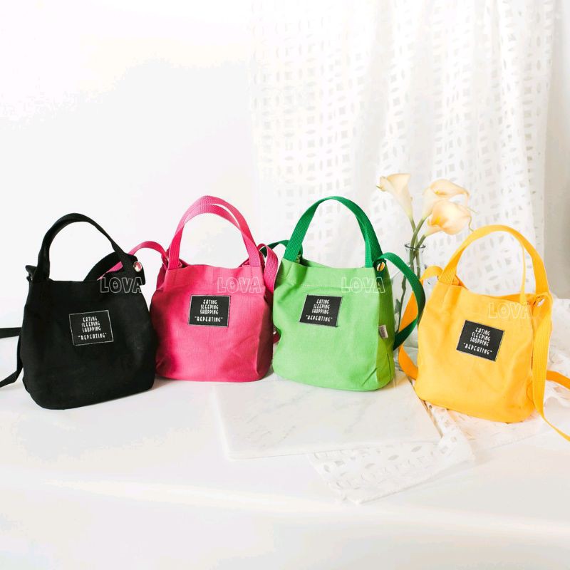 Tote Bag Mini Kanvas Korea / / Tas Selempang Kanvas