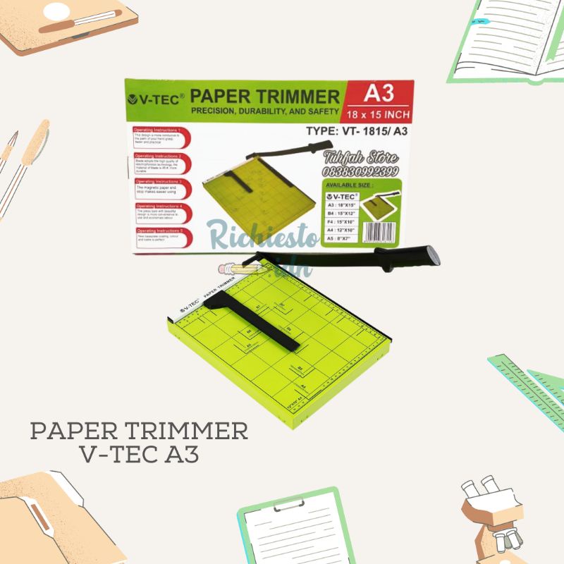 

Alat Pemotong Kertas Vtec A3/Paper Trimmer/Paper Cutter