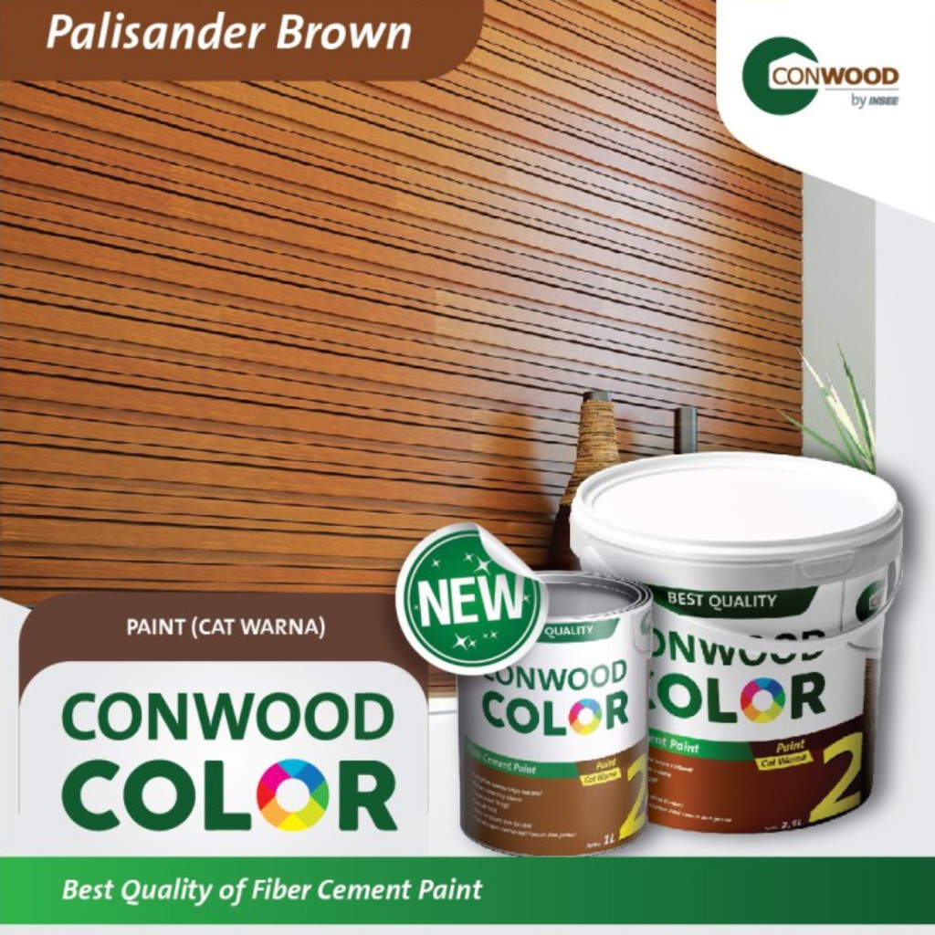 Conwood Color Warna Kayu Doff 2.5 Liter - Cat Lisplang Fiber Cement Silikat GRC Plavon Partisi Walnut Palisander Akasia Galon