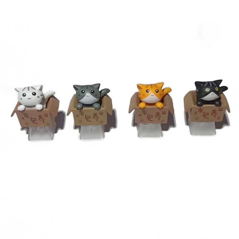 btsg 1Pc DIY ABS Cat Custom Cartoon Anime Keycap Bottom Backlit Keycaps Gift For Cherry MX Mechanical Keyboard Key Cap R4 Height OEM Children's Gifts