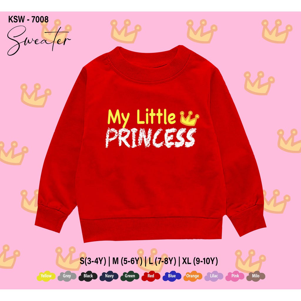 SWEATER ANAK -ANAK / BAJU  KIDS 1-10THN / BAHAN FLEECE PREMIUM ADEM / MY LITTLE PRINCES / UNISEX