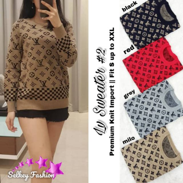 Lv  Sweater #2 knit impor / Atasan Sweater wanita / Super Best Seller /Sweater Impor /Sweater Rajut