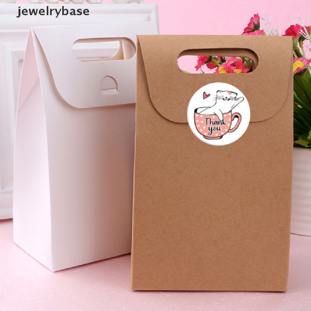 500 Pcs Stiker Label Segel Bentuk Bulat Motif Kucing Thank You Untuk Dekorasi Butik