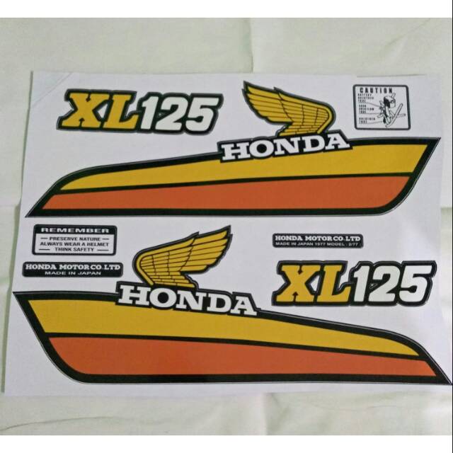 decals/striping honda xl 125 us version