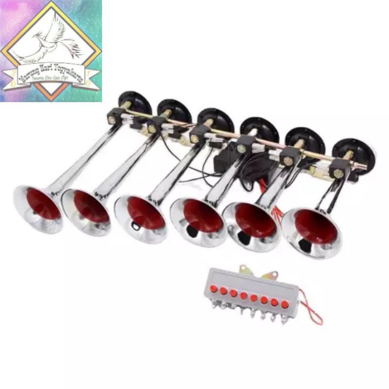 Klakson Telolet 6 Corong 8 Tombol 12 Dan 24V