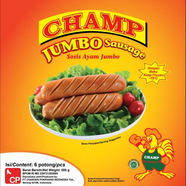 

CHAMP Jumbo Sausage 500gr isi 6