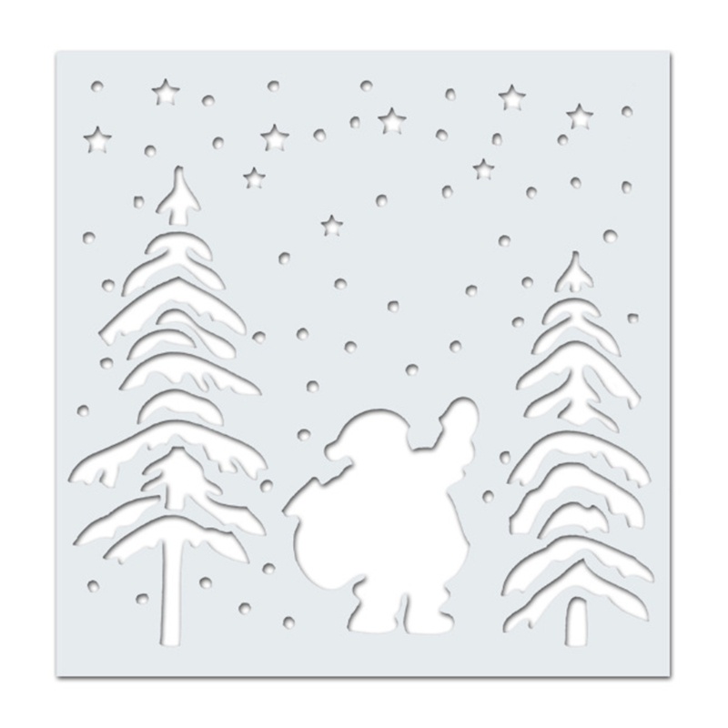 Zzz 2Pcs / Set Cetakan Stensil Motif Natal Reusable Untuk Dekorasi Rumah / Hadiah Anak DIY
