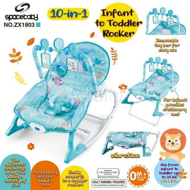 Space Baby Infant Seat Toddler Rocker 10 in 1 Kursi Santai Bayi ZX 1803