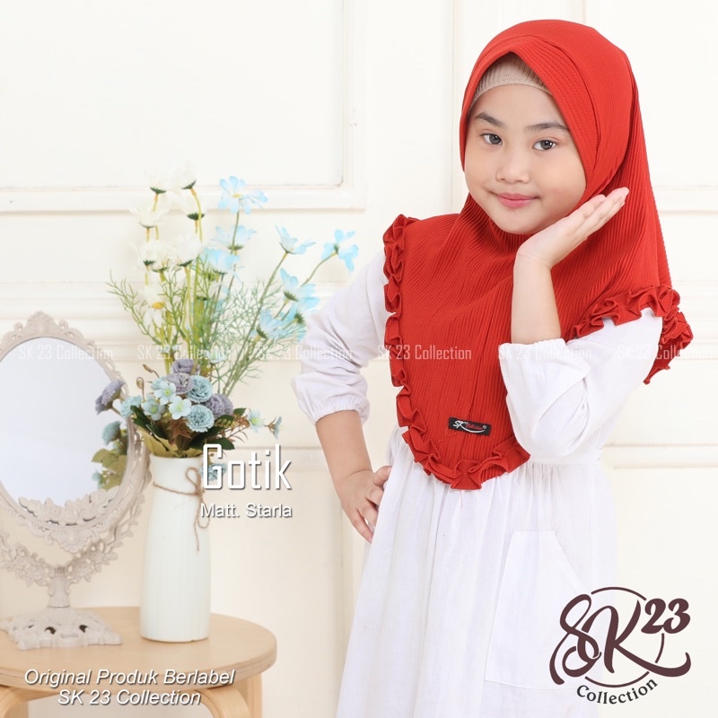 MUGHNI - SK23 COLLECTIONS / GOTIK PRISKA ANAK HIJAB BERGO KIDS