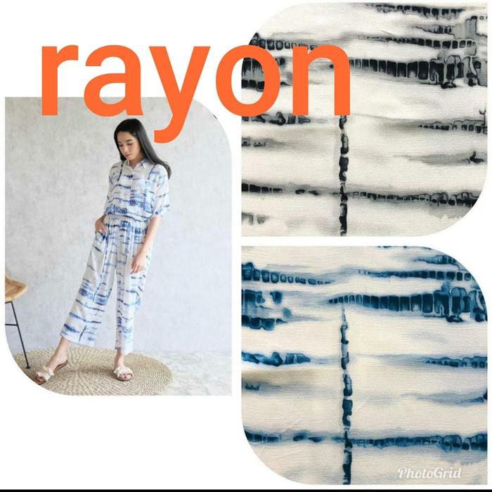 Cotton | Kain Bahan Baju Meteran Katun Rayon Motif Abstrak Tosca Terbaru Ready Stock