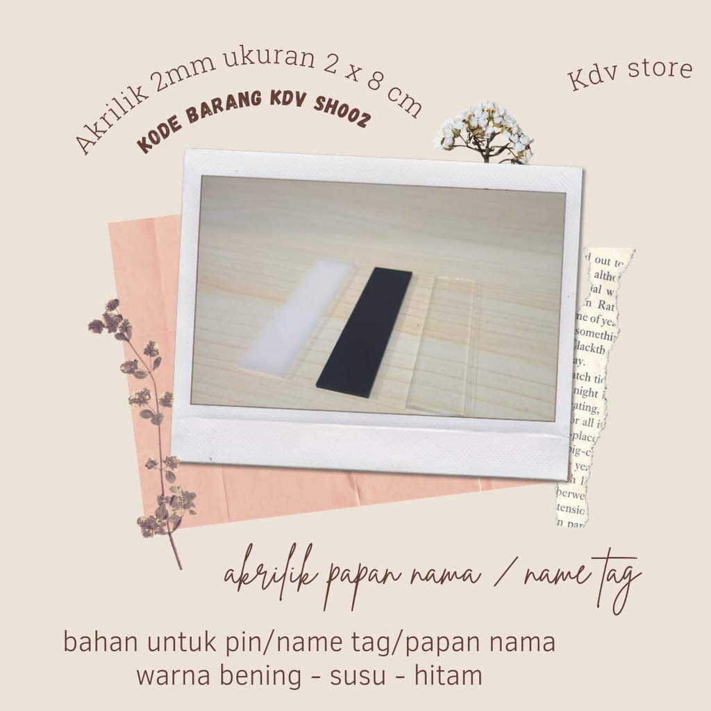 

AKRILIK PAPAN NAMA DADA BAHAN POLOS