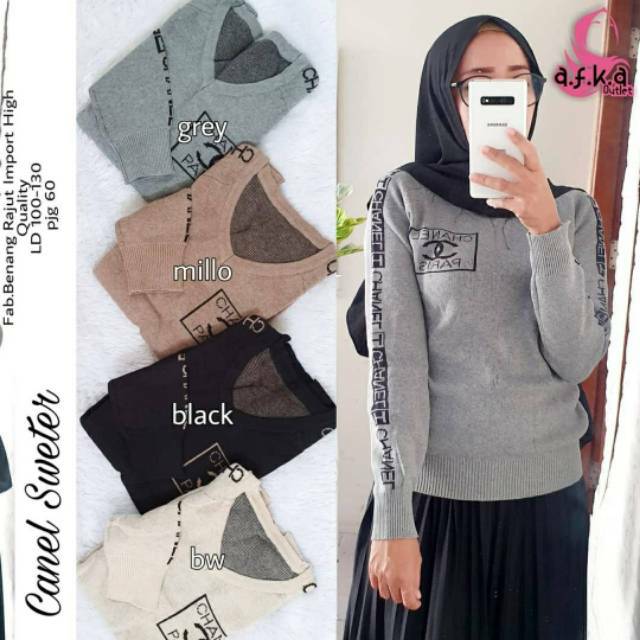 Canel Sweater wanita sweater rajut wanita sweater rajut import sweater import sweater jumbo rajut