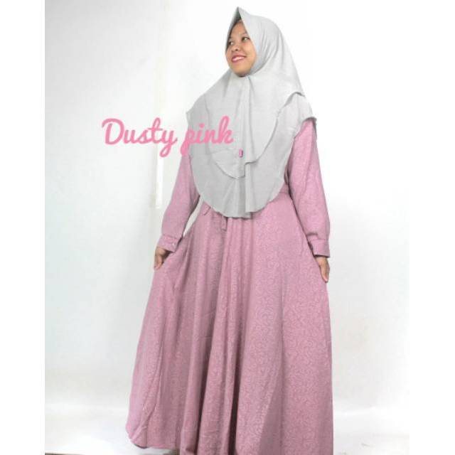 Gamis WOLFIS EMBOS MELLY set khimar ceruty 2 layer ovale