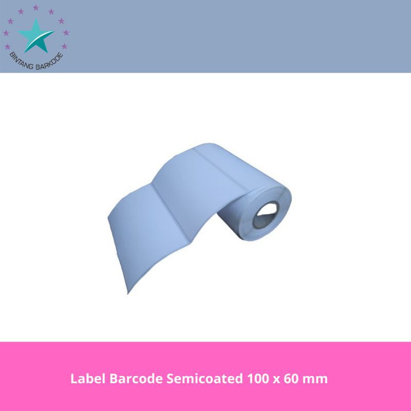 

Label stiker barcode bahan semicoated ukuran 100mmX60mm